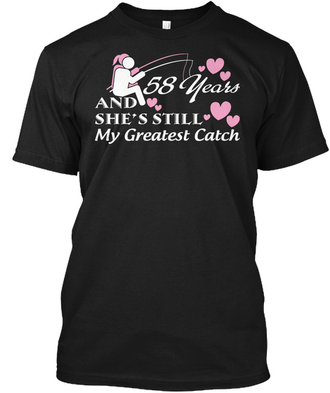 58th Anniversary Shirt   Wedding Anniversary Gifts For Each Year Black Kaos Front