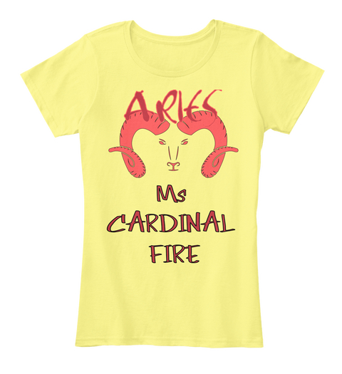 Aries Ms 
Cardinal 
Fire Lemon Yellow Camiseta Front