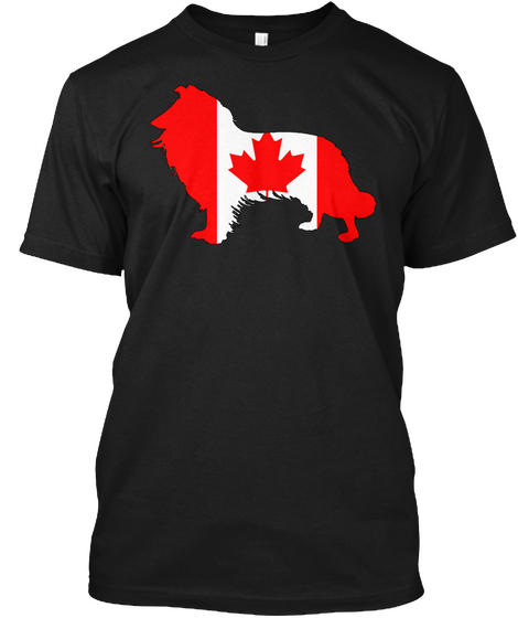 Border Collie Black T-Shirt Front