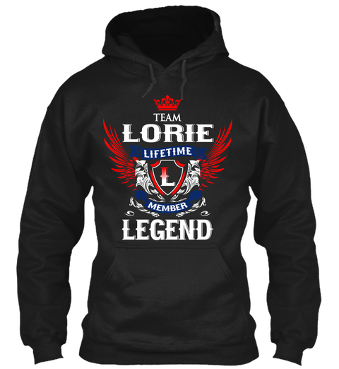 Team Lorie Lifetime Member Legend Black T-Shirt Front