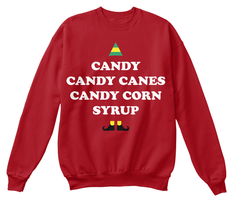 Candy Candy Canes Candy Corn Syrup Deep Red  Camiseta Front