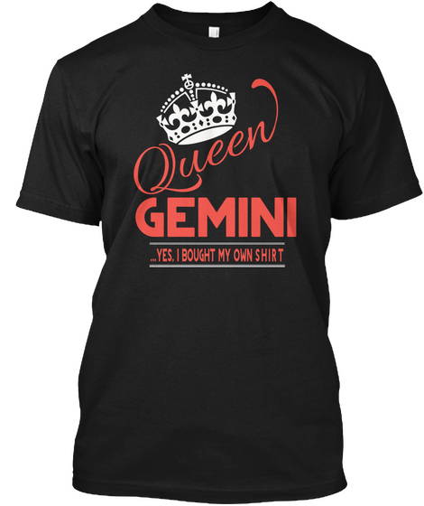 Gemini Black T-Shirt Front