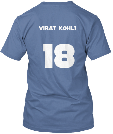 Virat Kohl I 18 Denim Blue áo T-Shirt Back