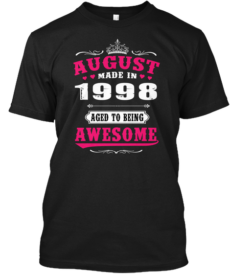 1998 August Age To Being Awesome Black Maglietta Front