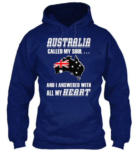 Australia Called My Soul... And I Answered With All My Heart Oxford Navy áo T-Shirt Front