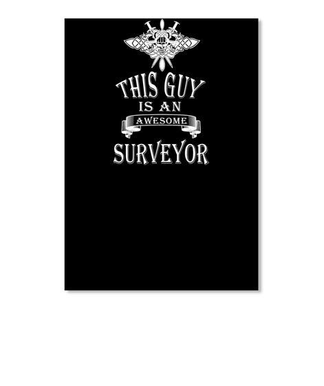 Guy Awesome Surveyor Black T-Shirt Front