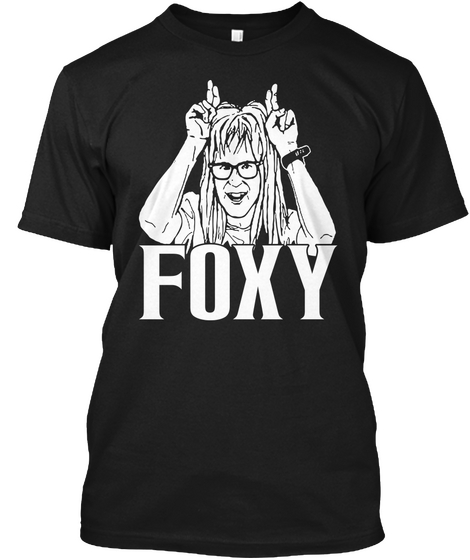 Wayne's World  Garth Foxy Lady Black T-Shirt Front