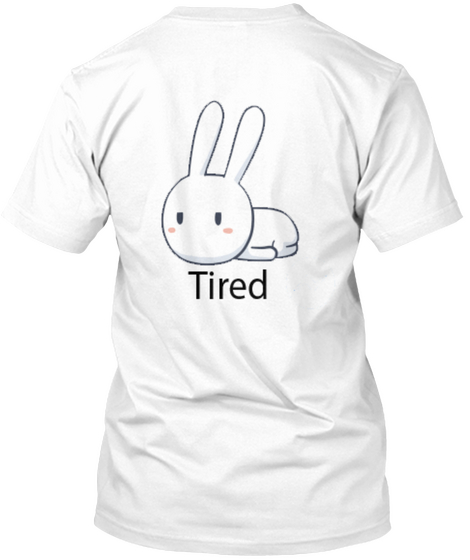 Seven Colored Rabbit White T-Shirt Back