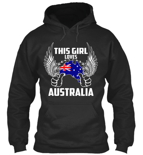 This Girl Loves Australia Jet Black Kaos Front