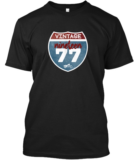 Vintage Nineteen 77 Black T-Shirt Front