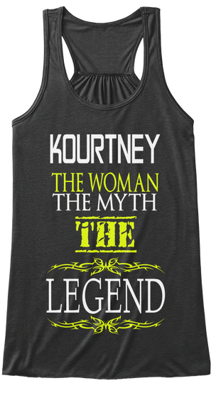 Kourtney The Woman The Myth The Legend Dark Grey Heather áo T-Shirt Front