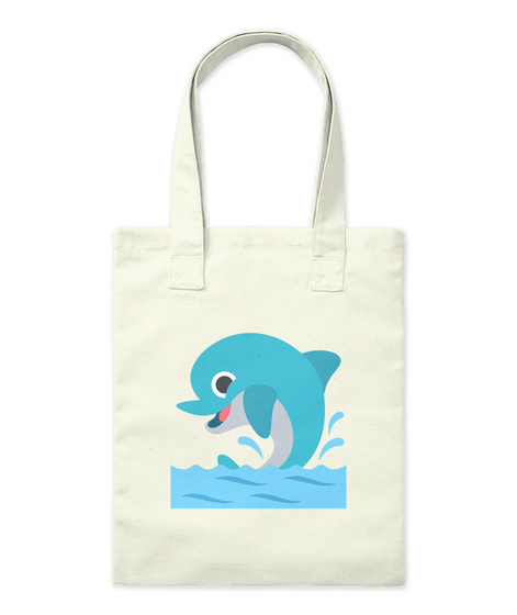 Dolphin Natural Tote Bag Natural T-Shirt Front