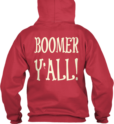 Boomer Yall! Cardinal Red Kaos Back