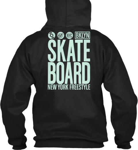 Skate Board Freestyle Black áo T-Shirt Back