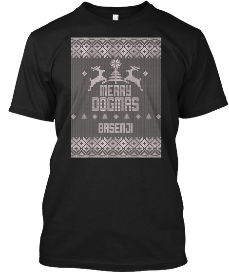 Merry Dogmas Basenji Black áo T-Shirt Front