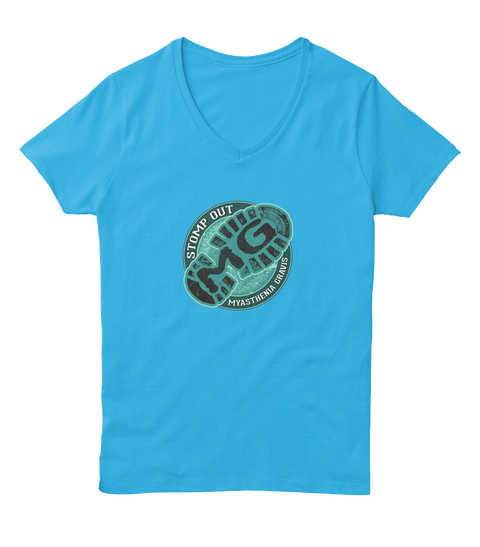 Ladies Only Stomp Out Mg!  Aquatic Blue  T-Shirt Front