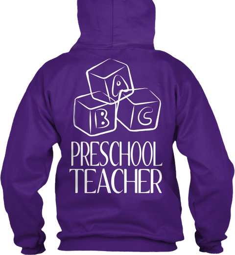 Abc Preschool Teacher Purple Camiseta Back