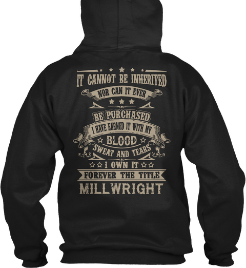 Millwright Black T-Shirt Back