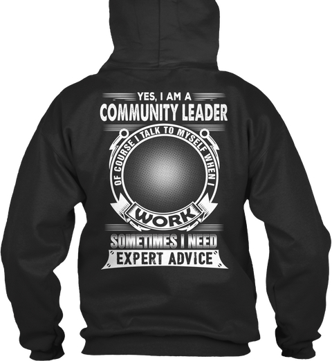 Community Leader Jet Black T-Shirt Back