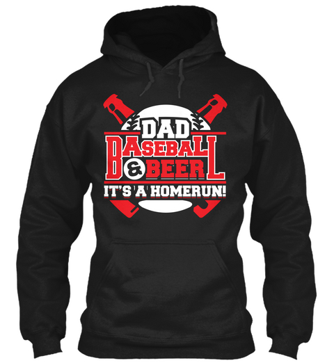 Dad Baseball & Beer It's A Homerun! Black Camiseta Front