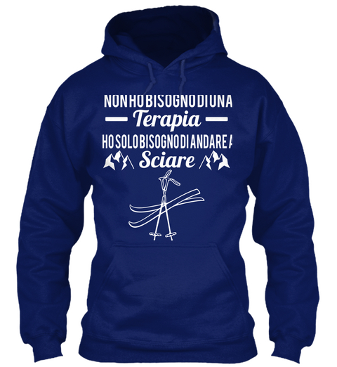 Non Ho Bisogno Di Una Terapia Ho Solo Bisogno Di Andare A Sciare Oxford Navy T-Shirt Front