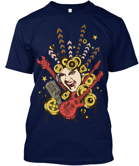 Rock And Roll. Limited Edition!! Navy T-Shirt Front