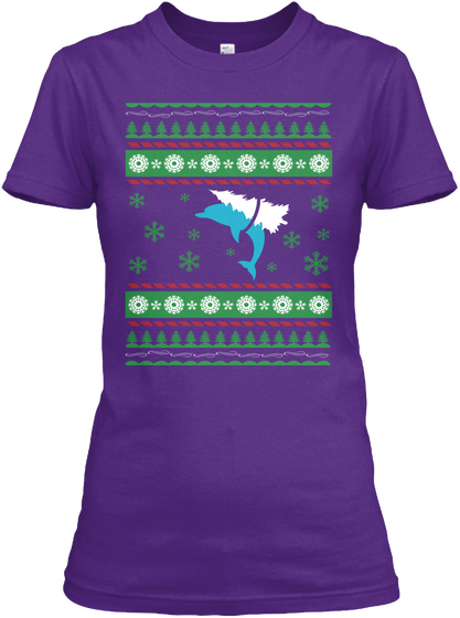 Dolphin Lady Shirt Purple áo T-Shirt Front