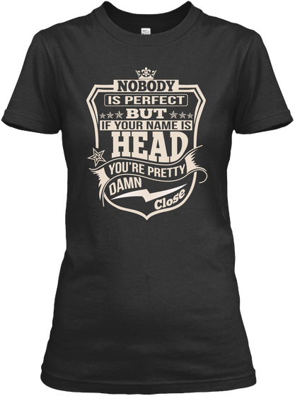 Nobody Perfect Head Thing Shirts Black Maglietta Front