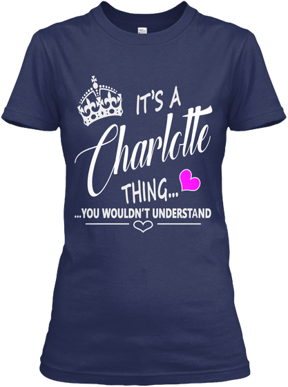 Charlotte Navy áo T-Shirt Front