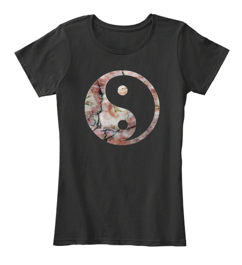 Balanced Rose Quartz Black T-Shirt Front