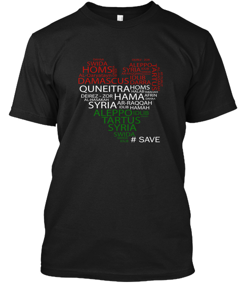 #Save Syria Black Camiseta Front