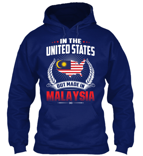In The United States But Made In Malaysia Oxford Navy Kaos Front