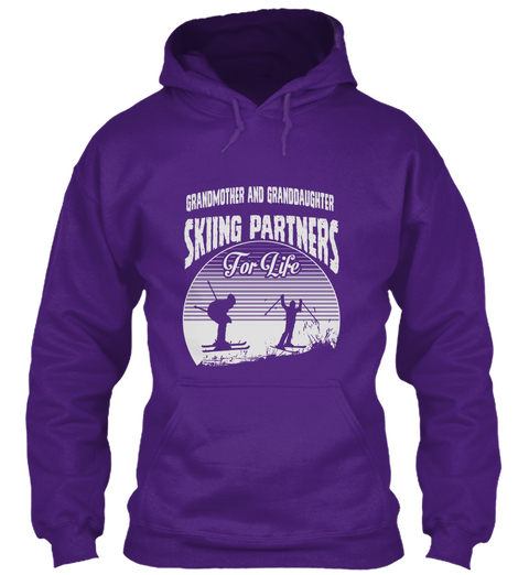 Grandmother And Grandfather Skiing Partner For Life Purple T-Shirt Front