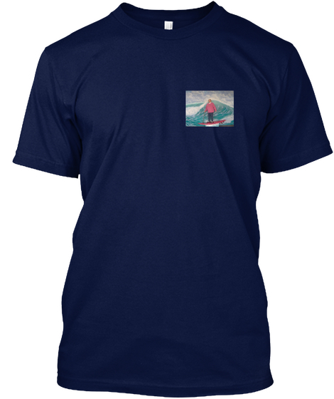 Surfing Grandma Navy Camiseta Front