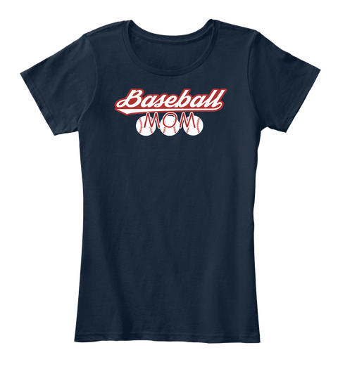 Baseball.Mom New Navy T-Shirt Front