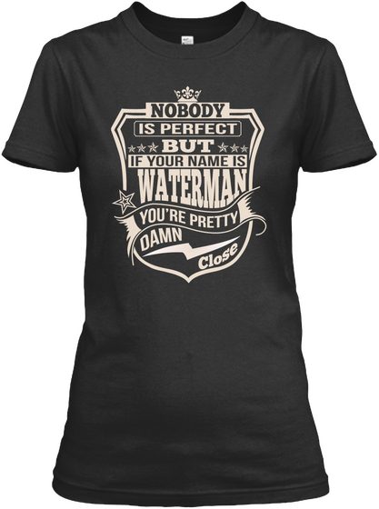 Nobody Perfect Waterman Thing Shirts Black T-Shirt Front