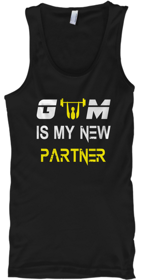 Gym Is My New Partner Black áo T-Shirt Front
