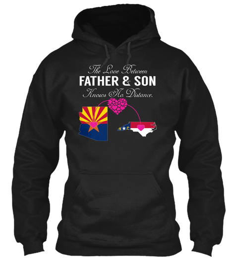 Father Son   Arizona North Carolina Black T-Shirt Front