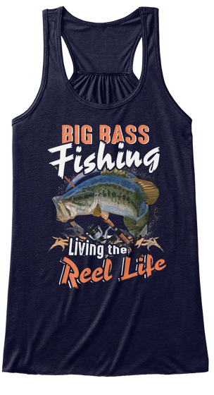 Big Bass Fishing Living The Reel Life Midnight áo T-Shirt Front