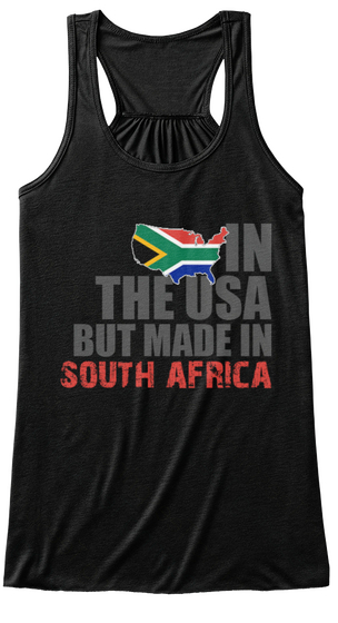 In The Usa But Made In South Africa Black Camiseta Front