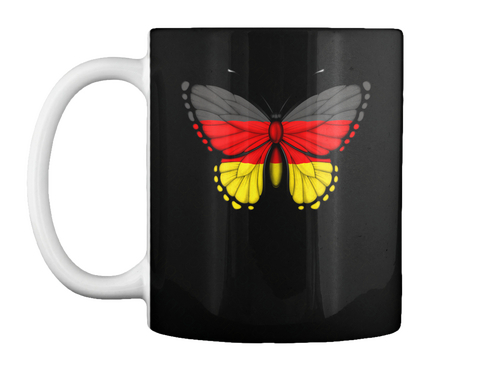 Mug   German Flag Butterfly Black T-Shirt Front