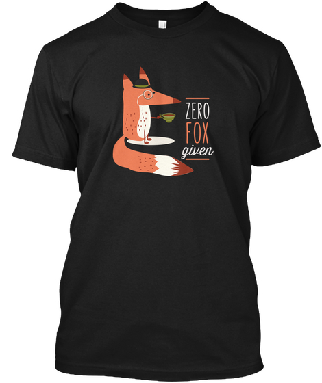 Fox T Shirt Black Kaos Front