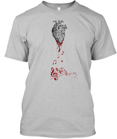 Play From The Heart Light Heather Grey  T-Shirt Front