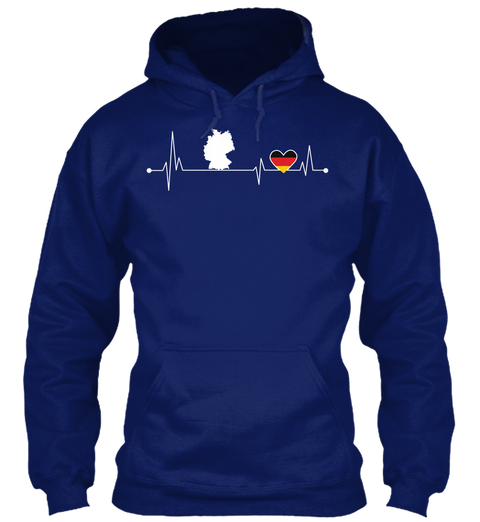 Germany Hearbeat Oxford Navy T-Shirt Front