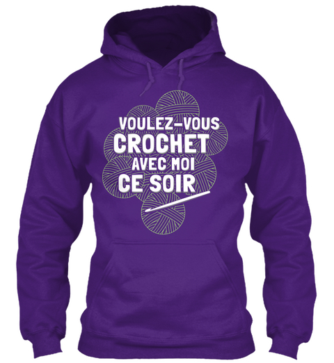 Voulez Vous Crochet Avec Noi Ce Soir Purple Maglietta Front