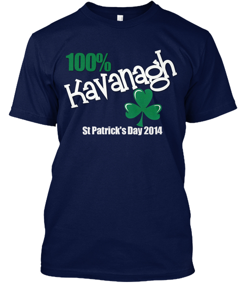 100% Kavanagh St Patrick's Day 2014 Navy Maglietta Front