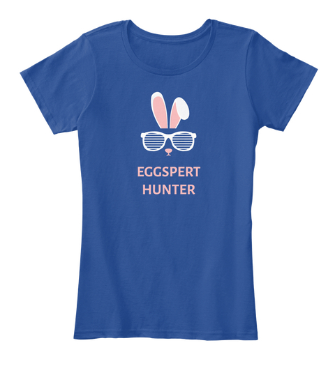 Eggspert Hunter Cute Easter Bunny Deep Royal  áo T-Shirt Front