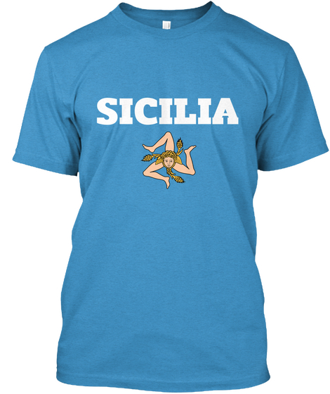 Sicilia Heathered Bright Turquoise  T-Shirt Front