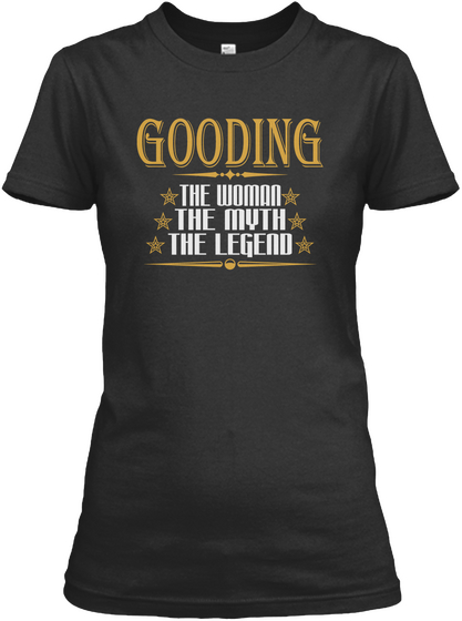 Gooding The Woman The Myth The Legend Black Camiseta Front