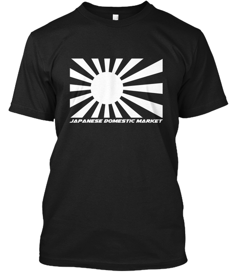 Jdm Battle Flag T Shirt Black Black T-Shirt Front